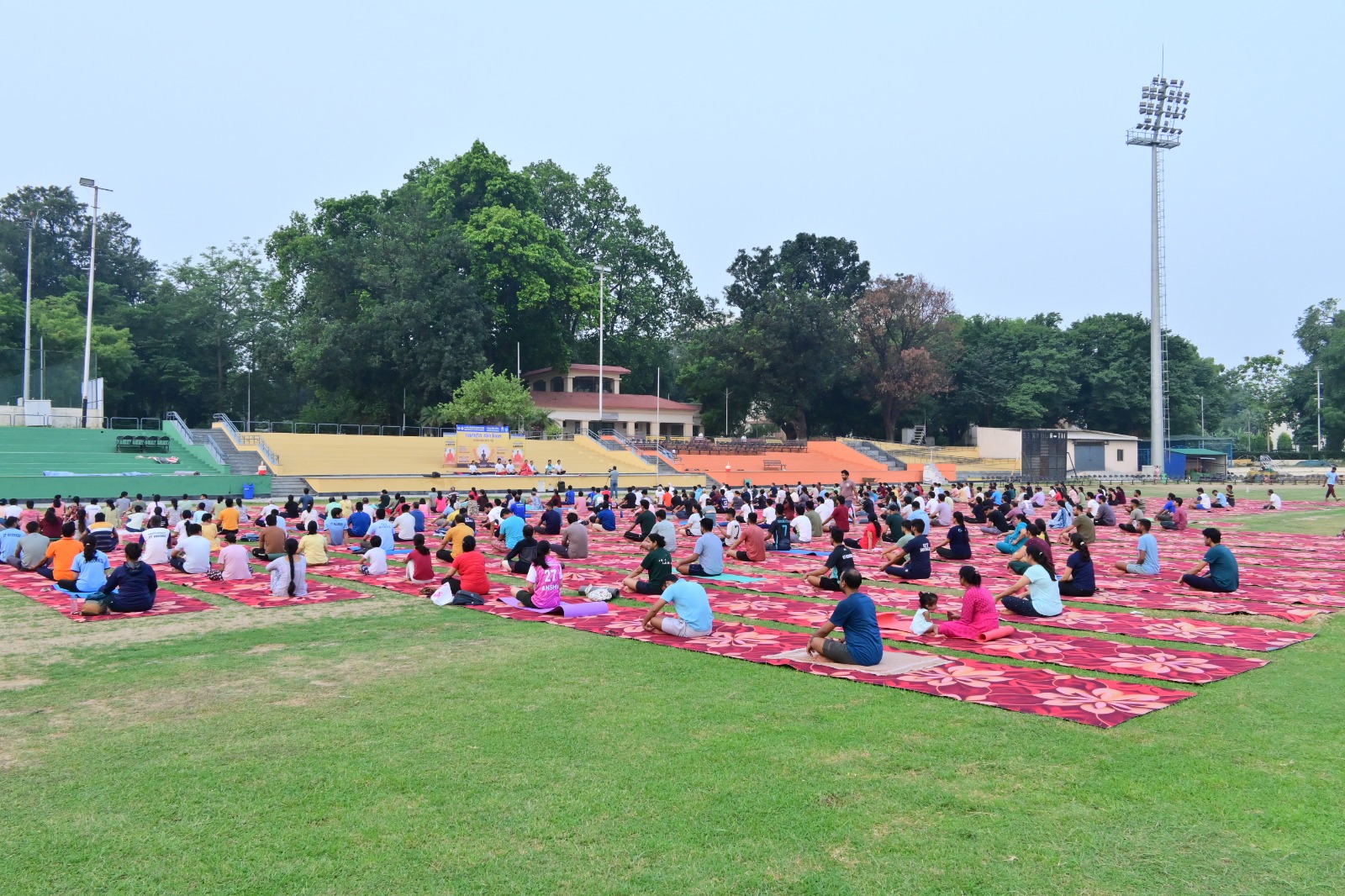 Stadium during Yoga Day